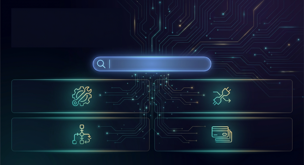 Knowledge base search and categories interface